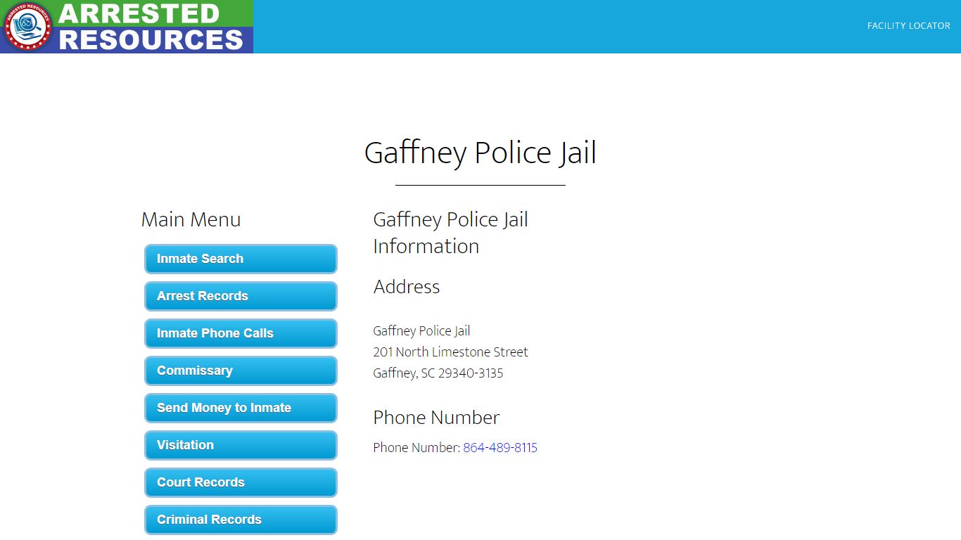 Gaffney Police Jail - Inmate Search - Gaffney, SC - Arrested Resources
